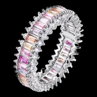 S925 Sterling Silver Multicolor Zircon Ring