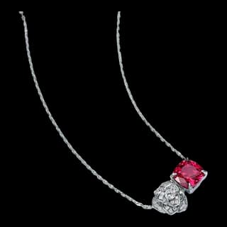 S925 Sterling Silver Lab-Grown Ruby Necklace