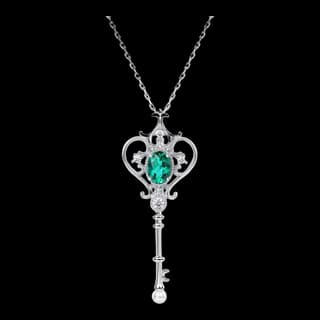S925 Sterling Silver Lab-Grown Emerald Necklace Collection