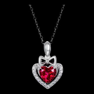 S925 Sterling Silver Lab-Grown Ruby Necklace