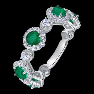 S925 Sterling Silver Synthetic Emerald Ring