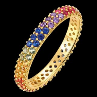 S925 Sterling Silver Multicolor Zircon Ring