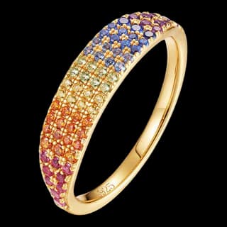 S925 Sterling Silver Multicolor Zircon Ring