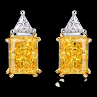 S925 Sterling Silver High-Carbon Diamond Stud Earrings (Pair)