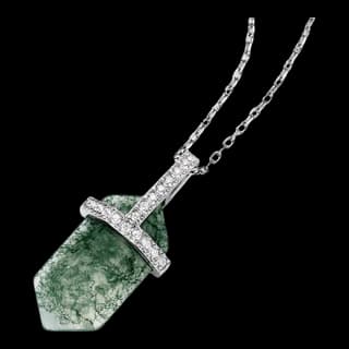 S925 Sterling Silver Moss Agate Necklace Collection