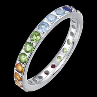 S925 Sterling Silver Multicolor Zircon Ring