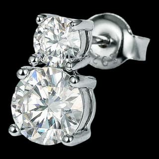 S925 Sterling Silver Moissanite Stud Earrings (Pair)
