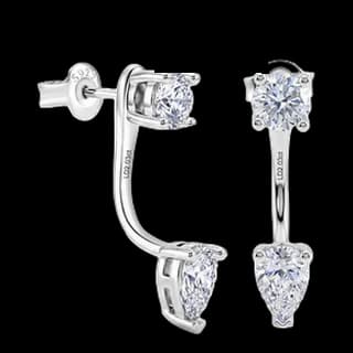 S925 Sterling Silver Lab-Grown Diamond Stud Earrings (Pair)