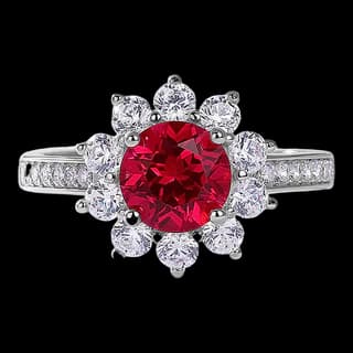 S925 Sterling Silver Lab-Grown Ruby Ring