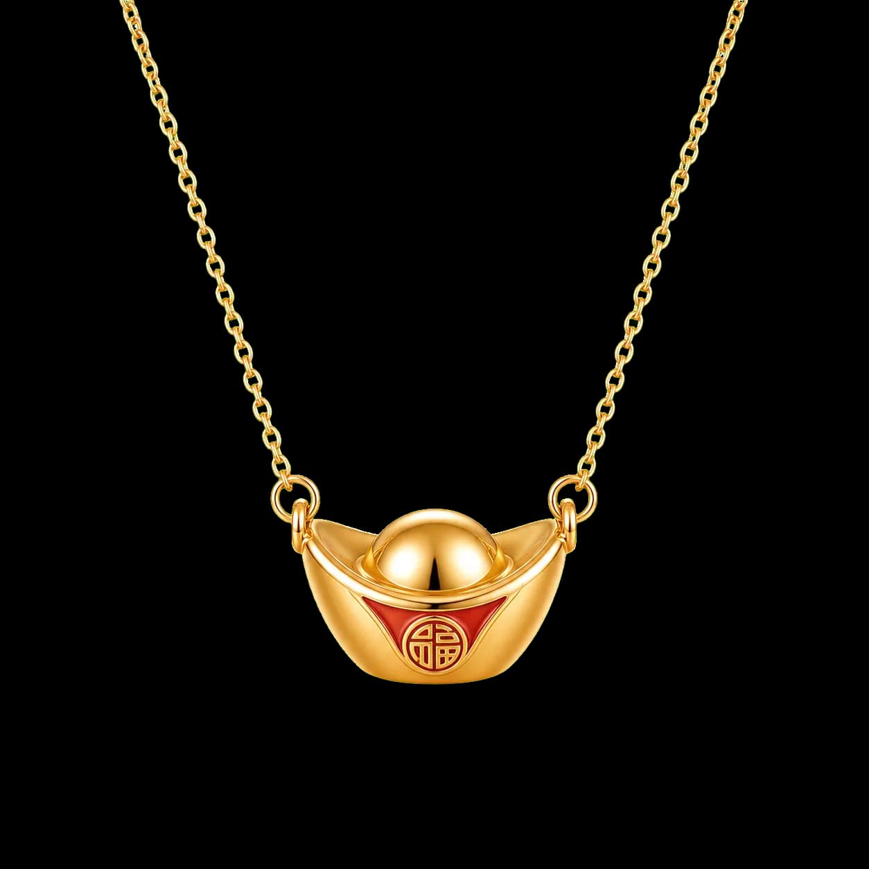Yuanbao Wealth Pendant Necklace transparent product image